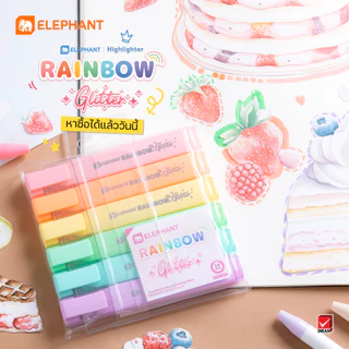 Elephant ตราช้าง ปากกา ปากกาไฮไลต์ เน้นข้อความ เรนโบว์ (คละสี) จำนวน 6 ด้าม/ แพ็ค