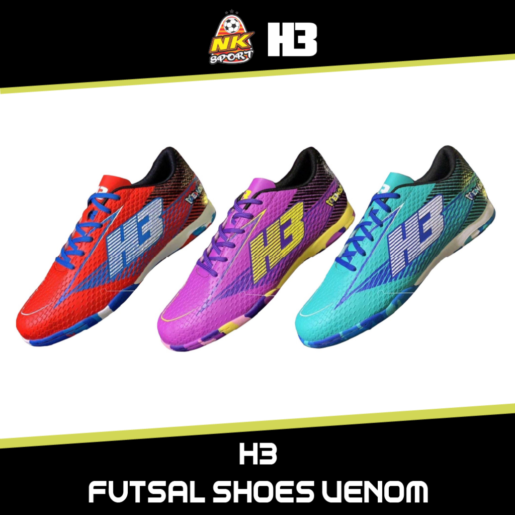 H3 Futsal Shoes รองเท้าฟุตซอล รุ่น Venomรองเท้าฟุตซอล ที่มาพร้อมพื้นผิว Poison Skin ใส่สบาย กระชับเท
