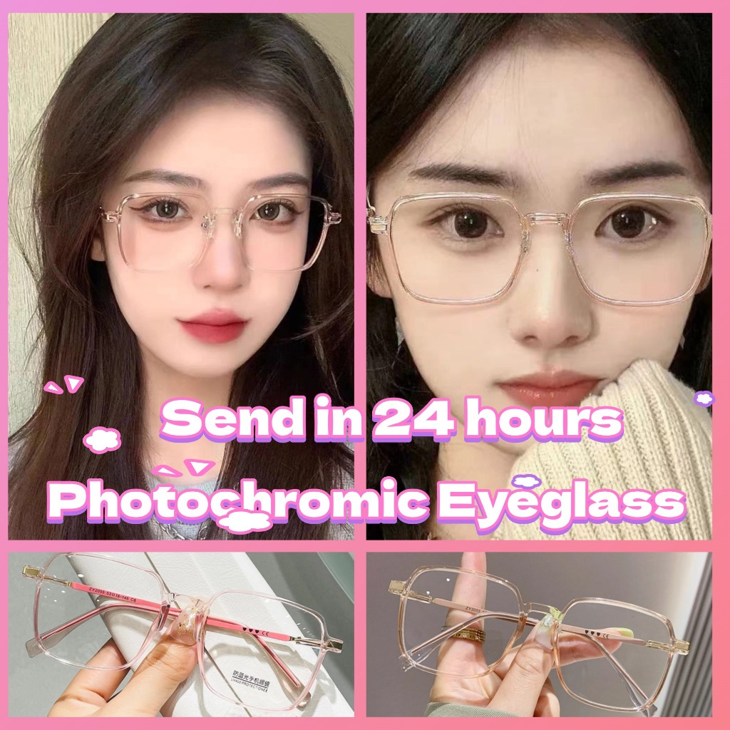 ✨KUKUDARA✨แฟชั่น แว่นกรองแสง เรียบง่าย ยตาสั้น50°-600° ป้องกันแสงสีฟ้า กรอบแว่นสีน้ำตาล แว่นตาแฟชั่น Unisex 5สี8แบบ