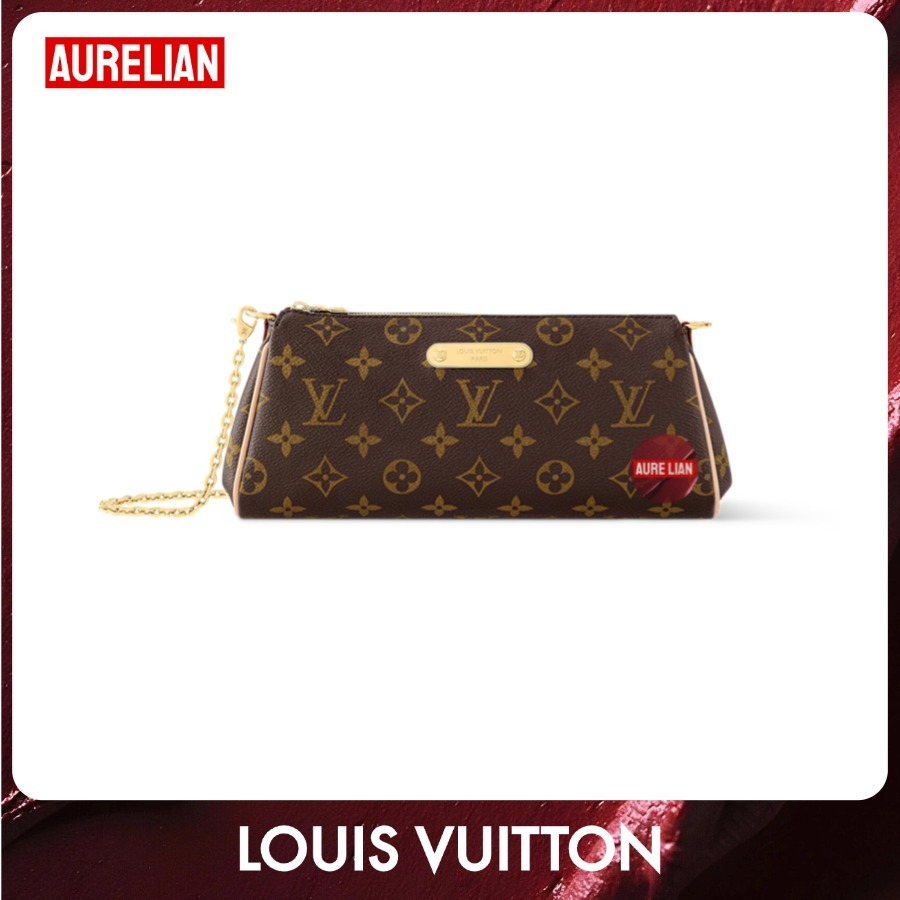 Aurelian™💯Louis Vuitton กระเป๋ารุ่น Pochette Eva Shoulder Bag Monogram แคนวาส LV