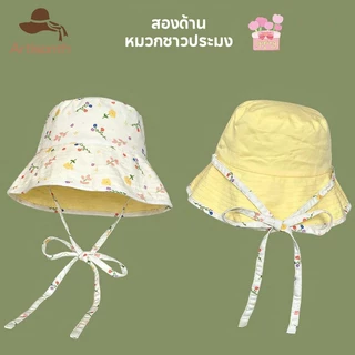 ส่งเร็ว💥หมวกกันแดดสองด้านที่น่ารักหวาน ลายดอกไม้ พับได้เป็ พร้อมเชือกกันลม สําหรับผู้หญิง ฤดูร้อน ป้องกันแดด.Artisanth
