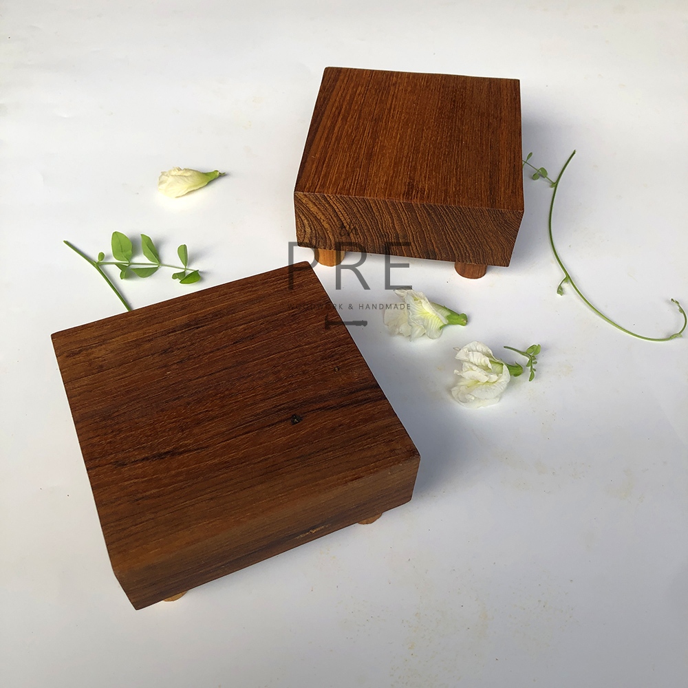 แท่นวางไม้สี่เหลี่ยมจัตุรัสมินิมอลhandmade DIY