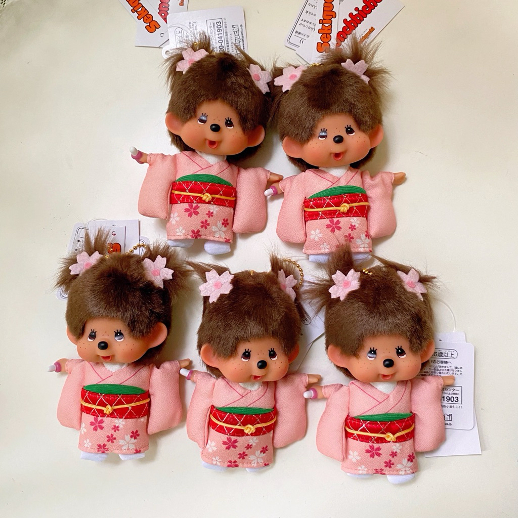 Ready to ship🐵✨Monchhichi Kimonos 👘 Girl Keychain