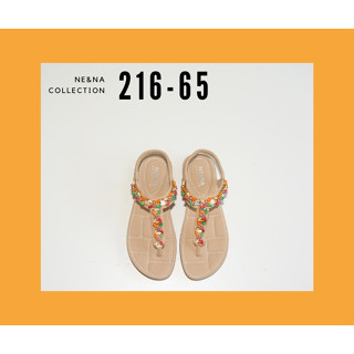 รองเท้าเเฟชั่นผู้หญิงเเบบเเตะส้นเเบนสายรัด No. 216-65 NE&NA …