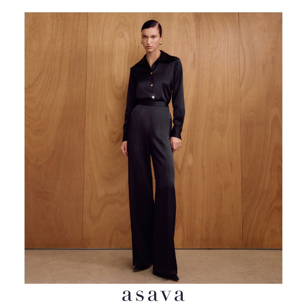 [asava ss25] Coralie Straight-leg Pants กางเกงผู้หญิง ขายาว ทรงกระบอกตรง เอวสูง กระเป๋าข้าง ซิปและตะขอหลัง
