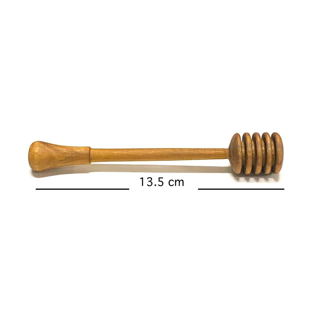 ไม้ตักน้ำผึ้ง ไม้สักแท้ ยาว 13.5 cm