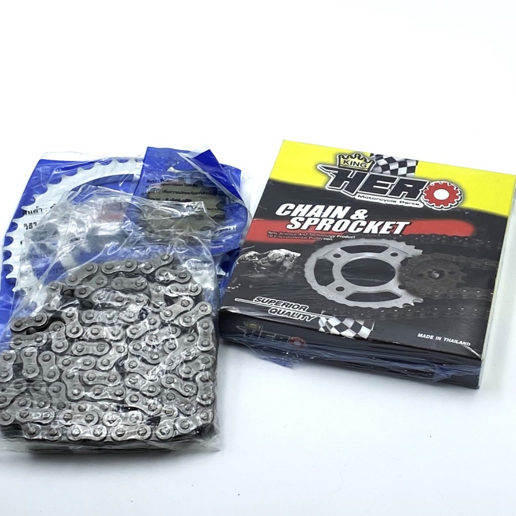 ชุดโซ่สเตอร์ Hero(ฮีโร่)ใส่รถรุ่น Spark115i/Spark115iNEW/Finn115 สเตอร์1ชุดหน้า+หลัง+โซ่