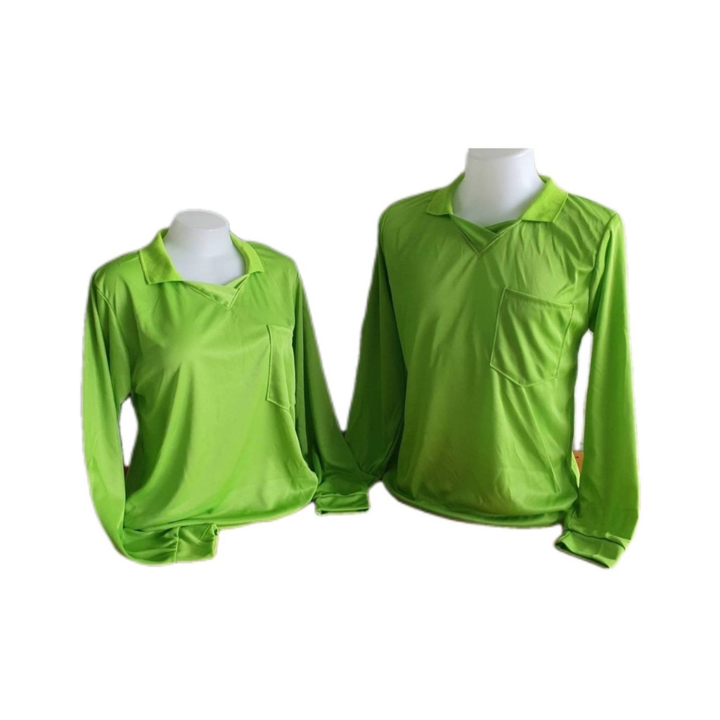 เสื้อคอปกแขนยาวสีล้วน เกรดA ไซส์ M L Xl 2xl 4xl 3xl 5xl