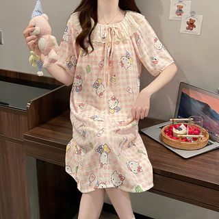 รุ่นใหม่!! จัดส่งจากประเทศไทย! 2025ชุดนอนกระโปรง พร้อมแผ่นรองหน้าอก ไม่จำเป็นต้องใส่เสื้อชั้นใน