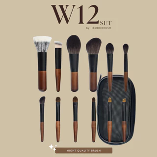 Set W12 เซตแปรงแต่งหน้าพกพา mini brush set พร้อม กระเป๋าใส่แปรง