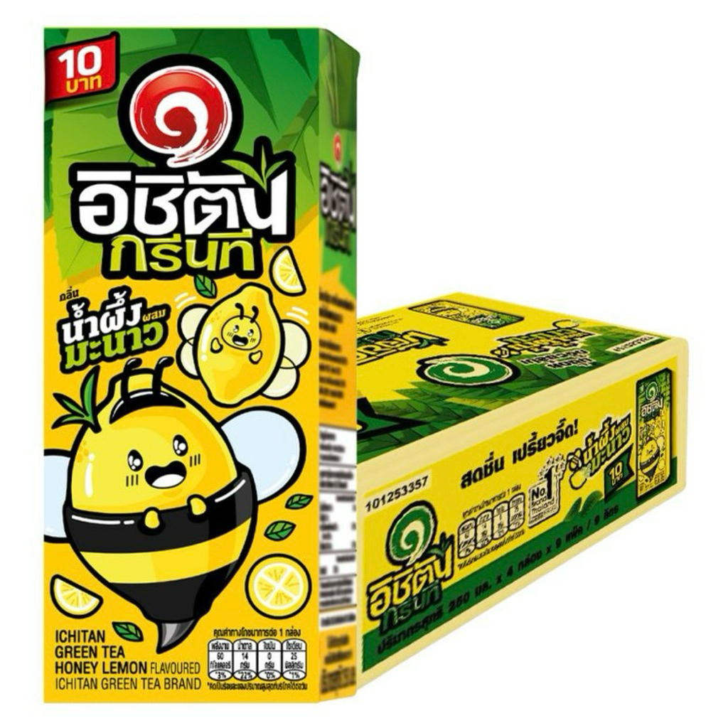 อิชิตัน ชาเขียวพร้อมดื่ม รสน้ำผึ้งผสมมะนาว 250มล. (36ขวด) ชาพร้อมดื่ม