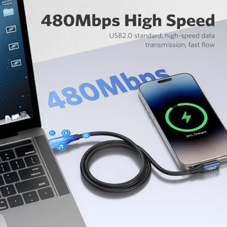 MEEGOO สายชาร์จเร็ว Type C 240W USB2.0 ถ่ายโอนที่รวดเร็ว C to C Fast Charging แบบข้อศอก