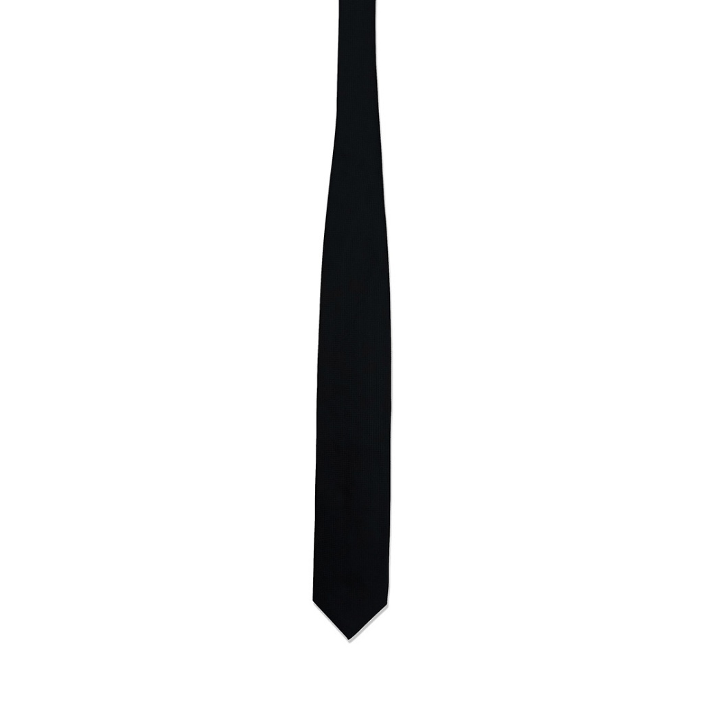 DAPPER ربطة عنق 7.5 سم Square Weave — أسود — صورة 3