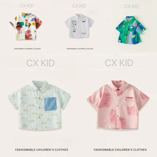 BB095 เสื้อเชิ้ตเด็ก เสื้อแขนสั้นเด็ก ผ้าดี ใส่สบาย เท่และมีสไตล์ สินค้าพร้อมส่ง
