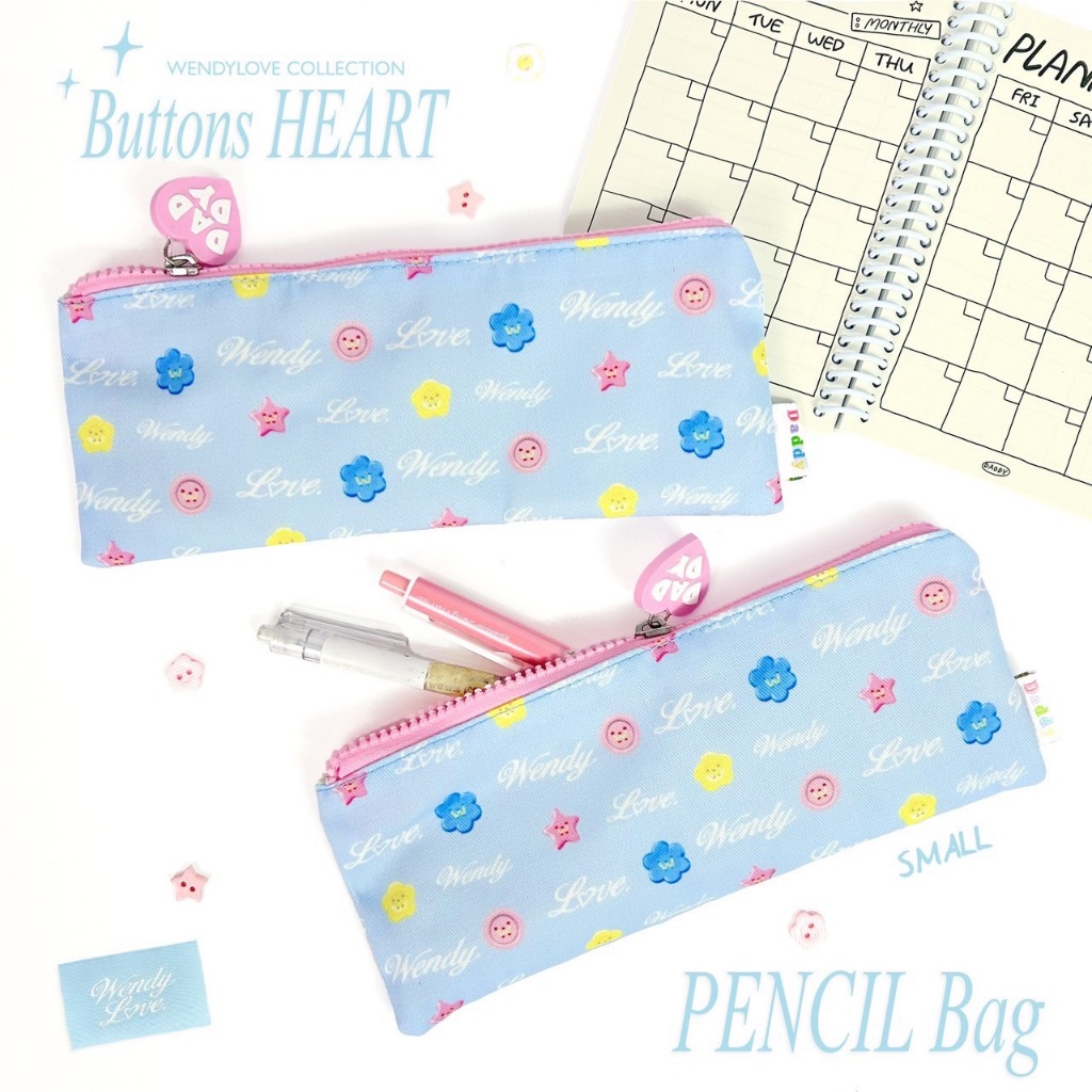 WENDYLOVE | Buttons Heart Pencil Bag ( Small ) กระเป๋าดินสอ สุดน่ารัก
