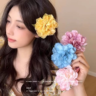 RibbonIsland💐กิ๊บติดผม กิ๊บดอกไม้ น่ารัก ดอกโบตั๋น หวาน สีสันสดใส สไตล์ญี่ปุ่น สไตล์เรโทร หลากสี ใส่ไปทะเล