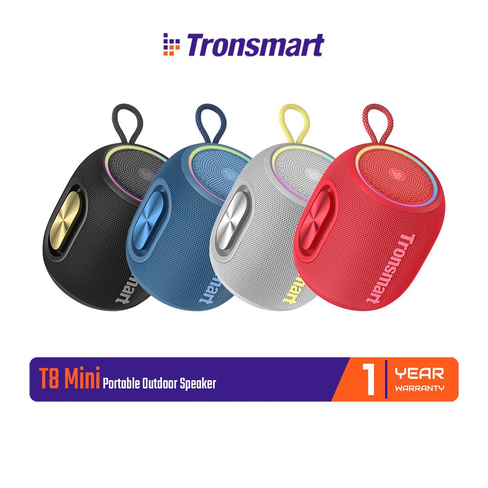 Tronsmart T8 Mini Portable Outdoor Speaker ลำโพงไร้สายพกพา 16 วัตต์ กันน้ำ IPX7 เสียงเซอร์ราวด์ 360°