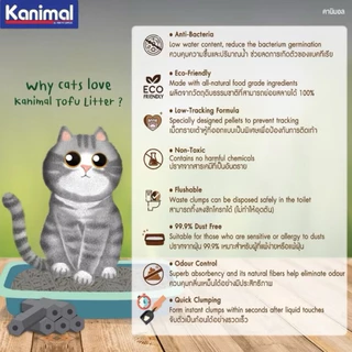 Kanimal คานิมอล ทรายแมวเต้าหู้ธรรมชาติ 100% ปราศจากฝุ่น ขนาด 6 ลิตร