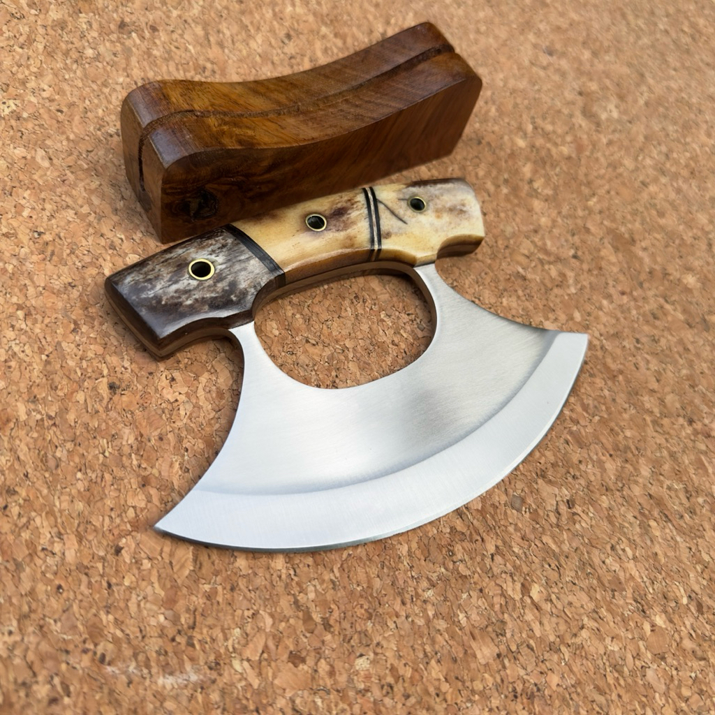 มีด มีดครัวอูลู (ULU)จากใบมีดเหล็ก 440 c ด้ามกระดูกอูฐ เหล็ก 440 c เป็น High carbon stainless steel 