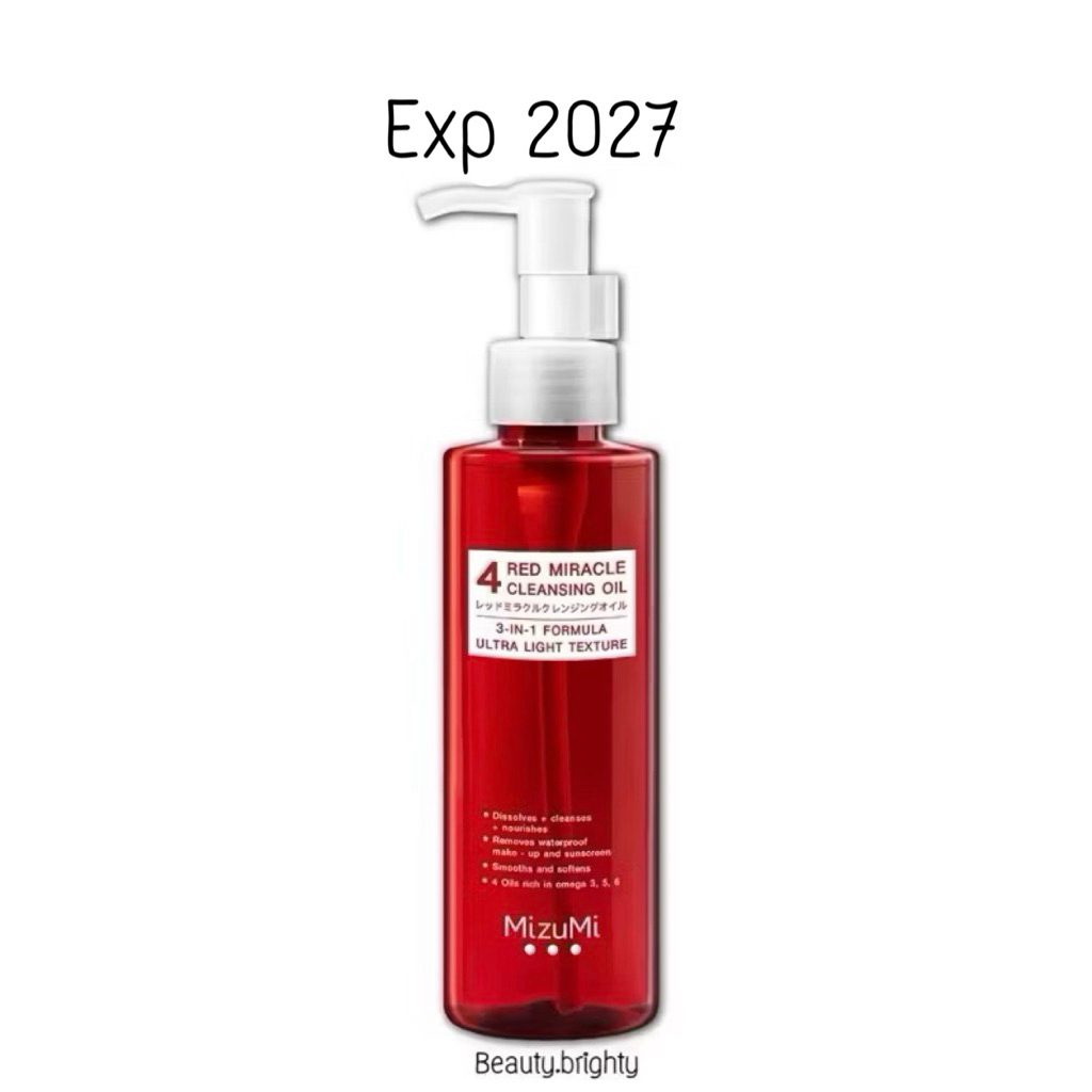 🔥แท้/Exp2026🔥MizuMi 4 Red Miracle Cleansing Oil 150ml คลีนซิ่งออยล์ สูตรบางเบาอ่อนโยนล้างเครื่องสำอางกันน้ำได้