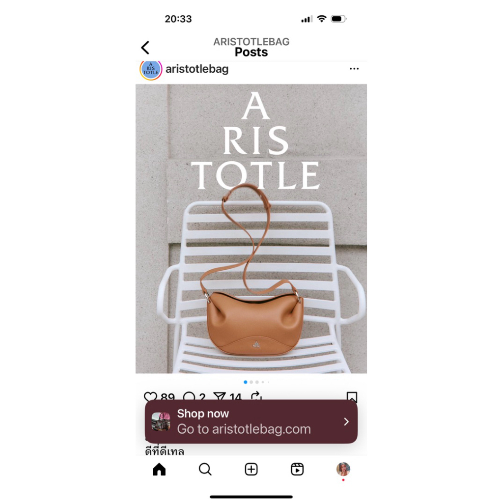 Like Aristotle Gyoza Bag Butternut รุ่นล่าสุด