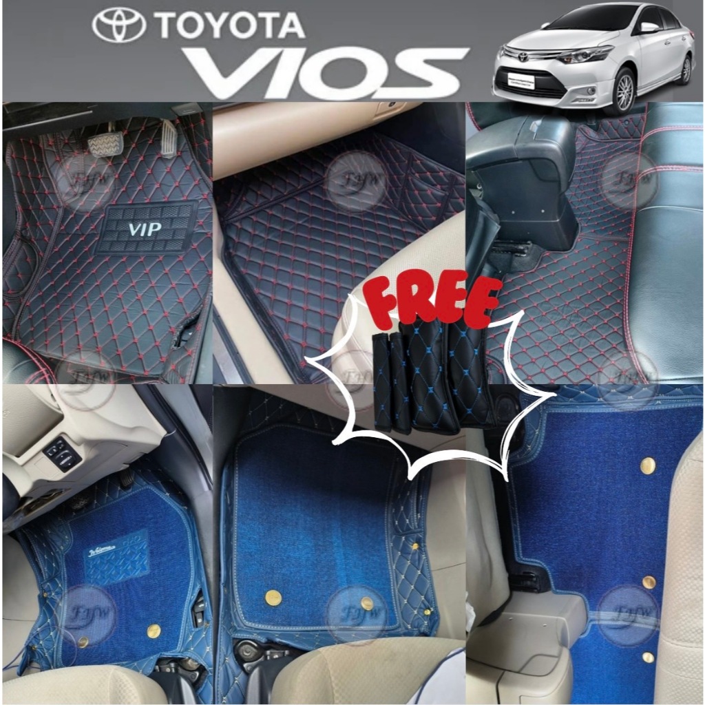 พรมรถยนต์TOYOTA VIOSปี2008-2012และ2013-2017-2018-2023มี3ชิ้นภายในและ4ชิ้นมีถาดท้าย6Dพรีเมียมราคาพิเศษ