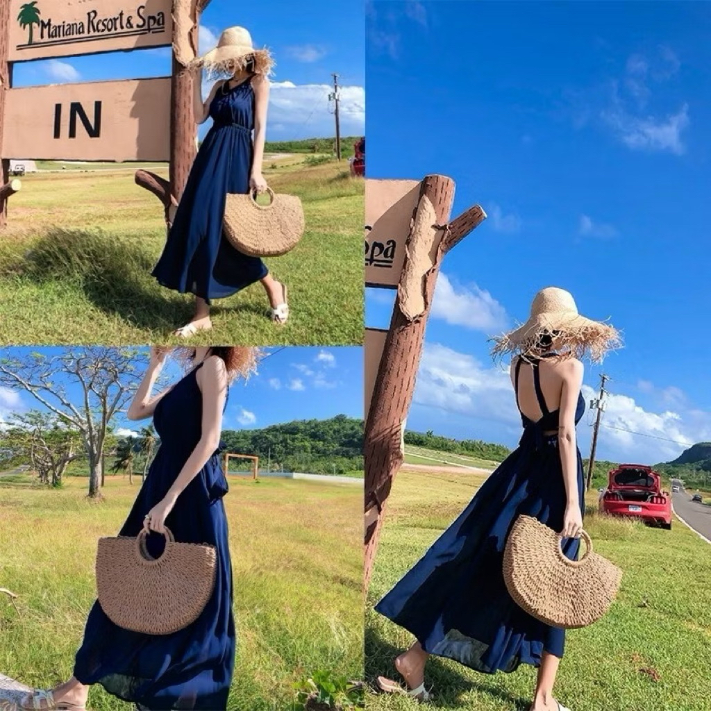 กระเป๋าสาน Half Moon กระเป๋าถือใบใหญ่