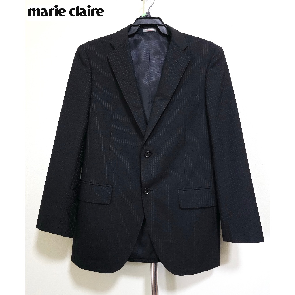 Marie Claire เสื้อสูท สีดำเทา อก 41 นิ้ว มือสอง.