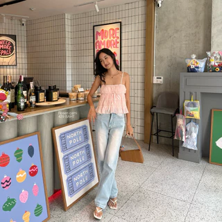 FLORE | rosen baby pink cami tank เสื้อสายเดี่ยวชีฟอง