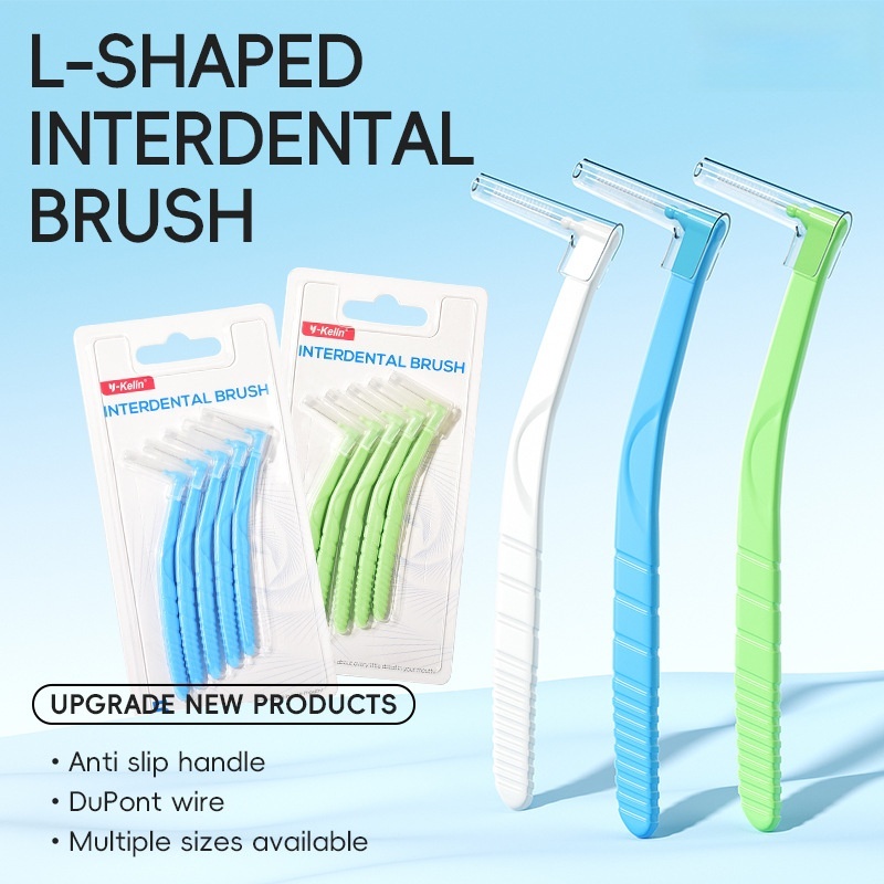 【พร้อมส่ง】L-shaped interdental brush for orthodontics แปรงสีฟันจัดฟันคุณภาพดีเยี่ยม