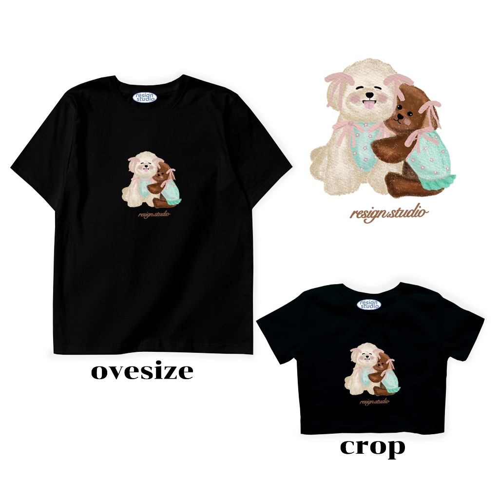 resign studio - crop&oversize ลาย Buddy girl