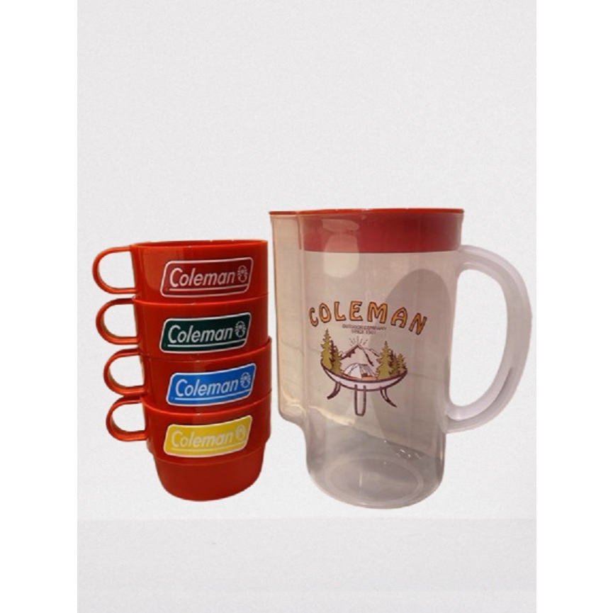 Coleman​ ชุดแก้วน้ำ 4 ใบ​ พร้อมเหยือก สำหรับเดินทาง แคมป์ปิ้ง