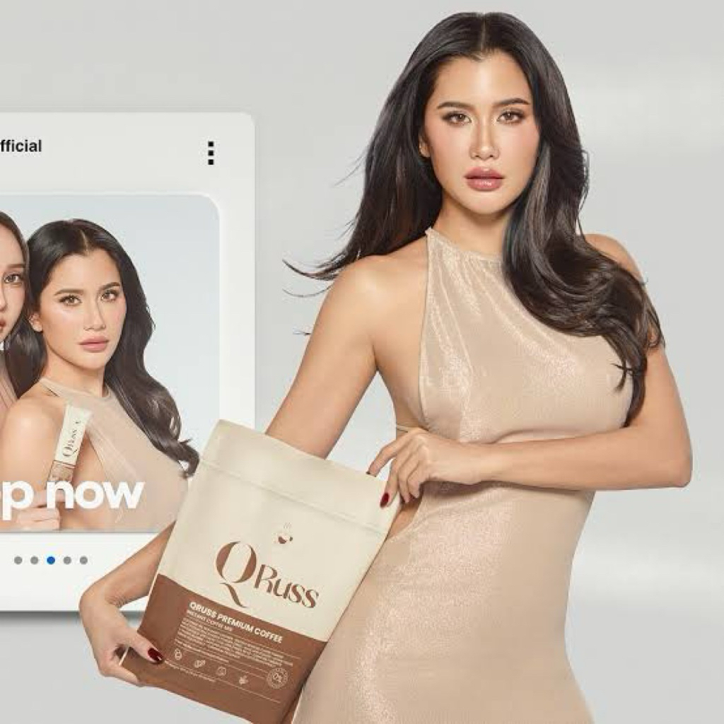 คิว กาแฟ QRuss Coffee Plus คิว รัสส์ คอฟฟี่ พลัส 1 ห่อบรรจุ 30 ซอง ( ของแท้ จากบริษัท )