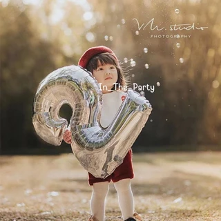 (ร้านไทย, ส่งทุกวัน) ลูกโป่งสีทอง White Gold ลูกโป่งสีเงิน สวยหรูดูแพง 32, 40 นิ้ว