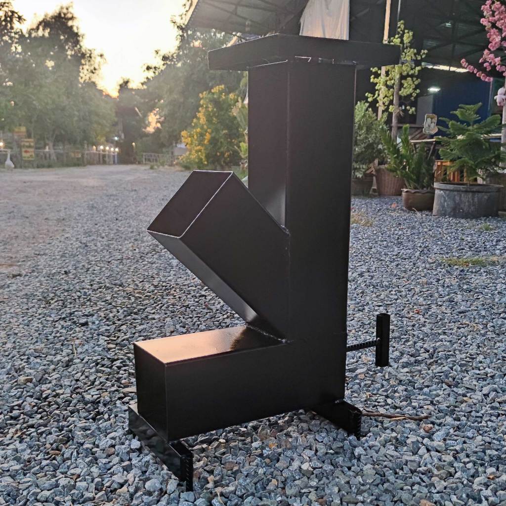เตาจรวด Rocket Stove ขนาด 4 นิ้ว (รุ่นประหยัด) เหล็กหนา ทนทาน ไฟแรงสู้ลม