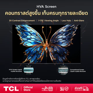NEW 2025 TCL TV รุ่น V6C ขนาด 75 นิ้ว 4K UHD Google TV รุ่น 75V6C HVA Panel ระบบปฏิบัติการ Google