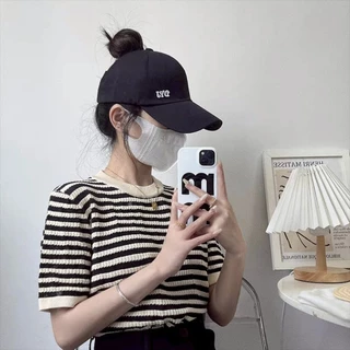 Vogue🌟พร้อมส่ง🌟 หมวกcaps ปักตัวหนังสือ สีพื้น ปีกหน้า สายปรับด้านหลัง (MK-7)