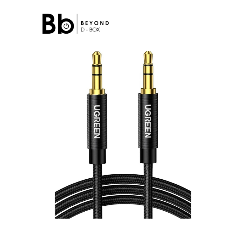 UGREEN AUX 3.5mm M to M Nylon Cable 1M. Black by BB Beyond D-Box