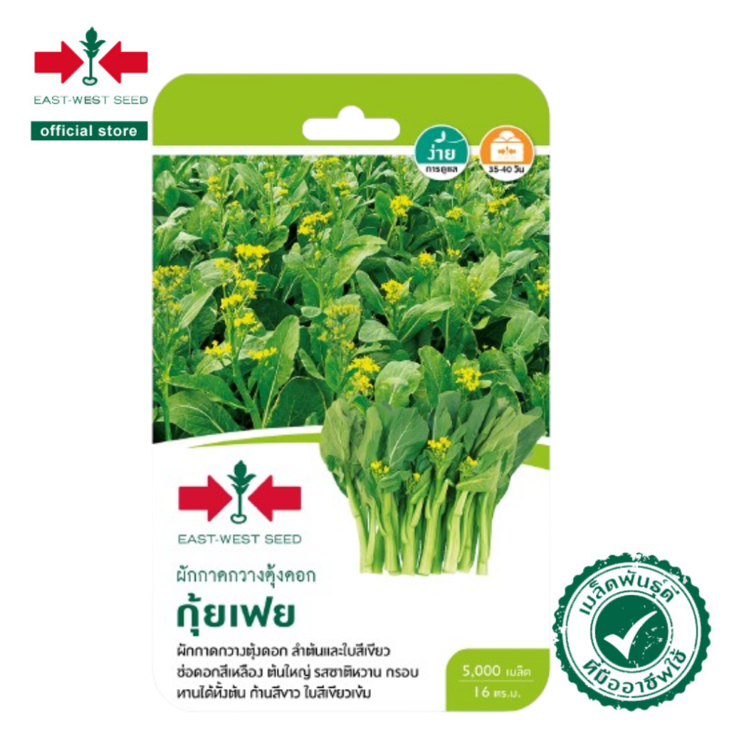 ศรแดง เมล็ดพันธุ์ผักกาดกวางตุ้งดอกกุ้ยเฟย (East-West Seed) เมล็ดพันธุ์ ผักสวนครัว ตราศรแดง