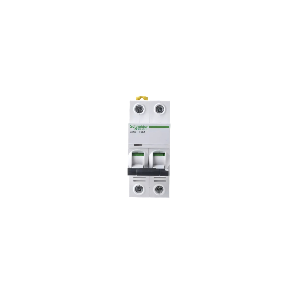 Schneider Electric A9F94210 Acti 9 iC60L MCB, 2P, 10A Curve C, 100 → 130V AC, 12 → 144V DC