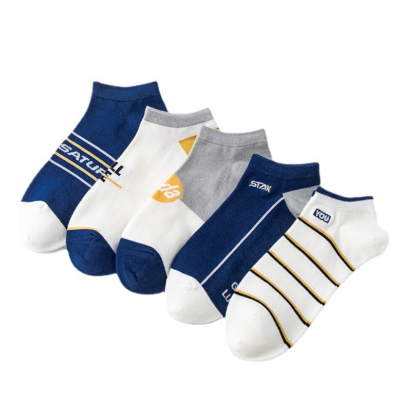 ถุงเท้าผู้ชายข้อสั้น  ถุงเท้าแฟชั่นเกาหลี (5ลาย/10คู่) เนื้อผ้านุ่มงานถักอย่างดี NO.B142/STAX - รูปที่ 4