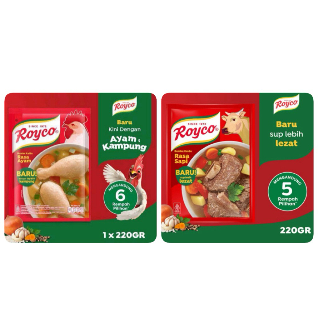 Indonesia Royco Rasa Ayam ( Chicken Flavor ) & Rasa Sapi ( Beef Flavor ) Seasoning , 230 gram