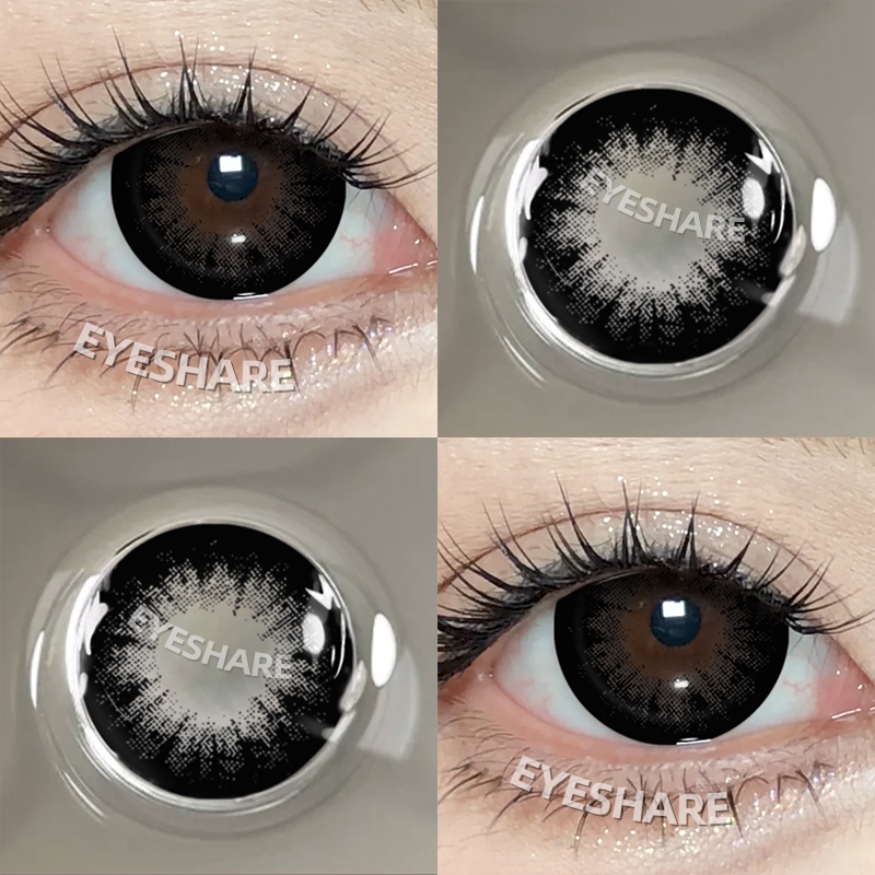 {COD}-Eyeshare Beautyeye คอนแทคเลนส์สีดำ 1 คู่ 14.5 มม. คอนแทคเลนส์สีบิ๊กอายส์ ใช้งานหนึ่งปี