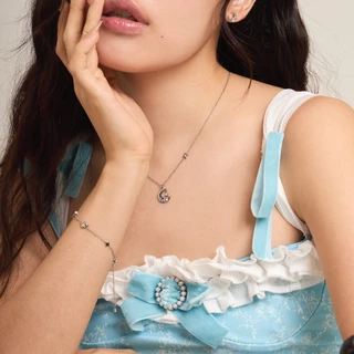 earika.earrings - Sundusk and Blueveil Moon necklace สร้อยคอพระอาทิตย์และพระจันทร์ stainless steel เหมาะสำหรับคนแพ้ง่าย