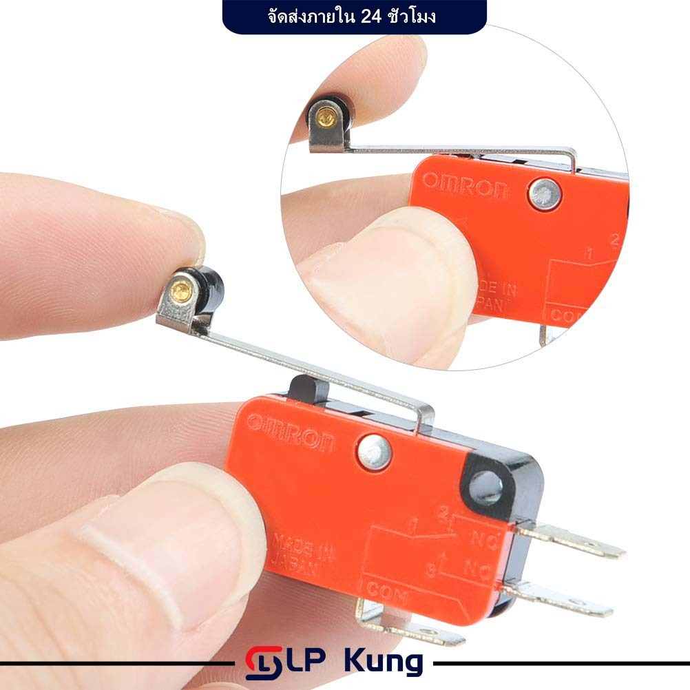 (ราคาต่อ 5 ชิ้น)ลิมิต สวิตซ์ สวิตซ์ มินิ ไมโครสวิตซ์  PCB Terminals SPDT 5A 125V 250V 28mm Roller Arc lever