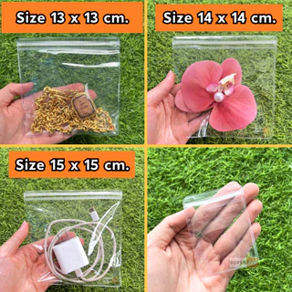 แพ็คละ 100 ใบ ถุงซิป PVC แบบหนา ใส ใส่เครื่องประดับ ใส่พระ ราคาถูก คุณภาพดี หนามาก
