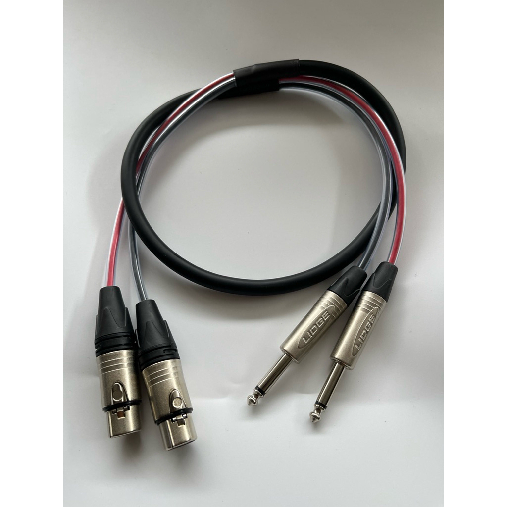 สายts L/R-xlrเมียL/R ทำจากสายมัลติคอร์2คอร์ หัวของLidgeทั้งชุด