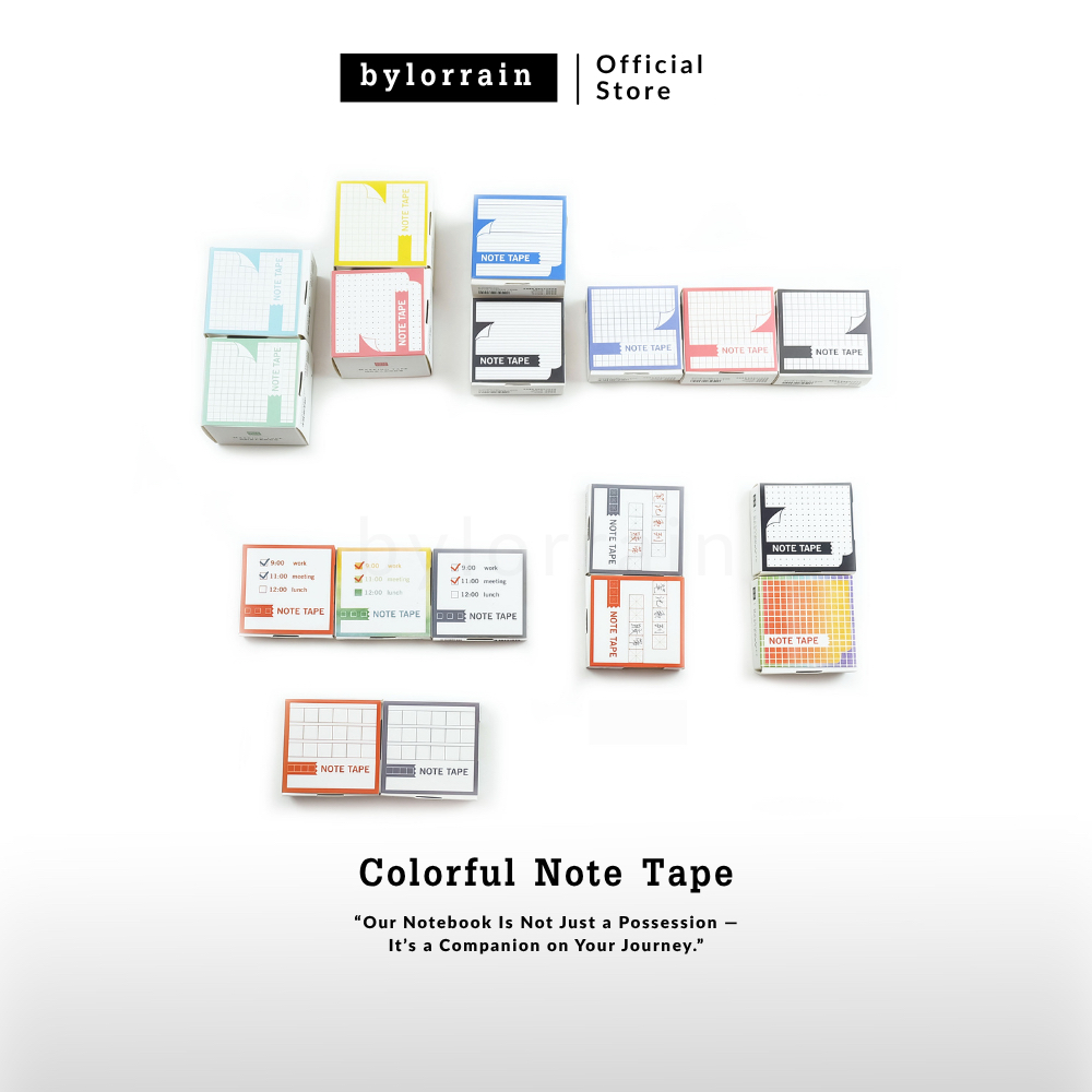 สติ๊กเกอร์เทปกาว ตกแต่งสมุดโน๊ต : Colorful Note Tape