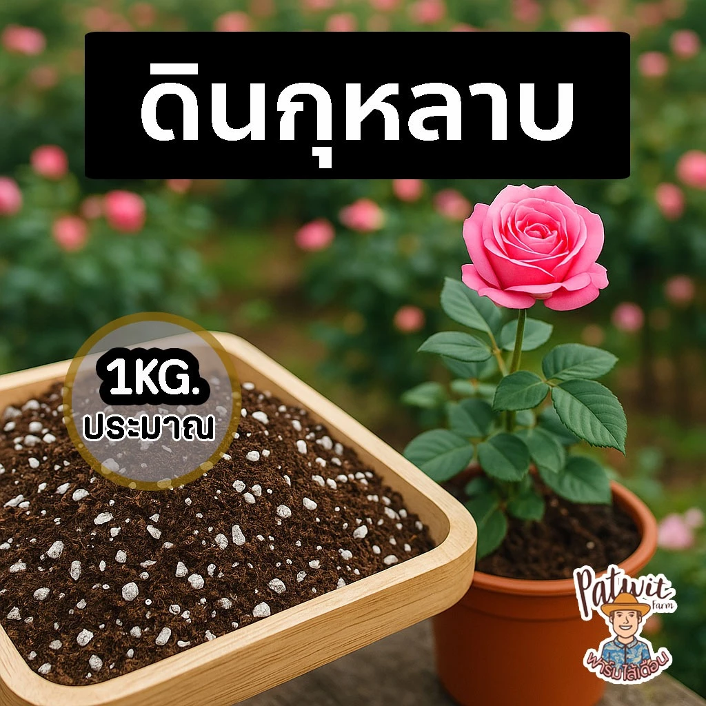 (ใช้โค้ดส่งฟรี)ดินกุหลาบ ไม้อวบน้ำ รากเดินสะดวก แตกยอดไว ระบายน้ำดีไม่จับตัวเป็นก้อน ใส่กระถาง8นิ้วพอดี น้ำหนักประมาณ1KG