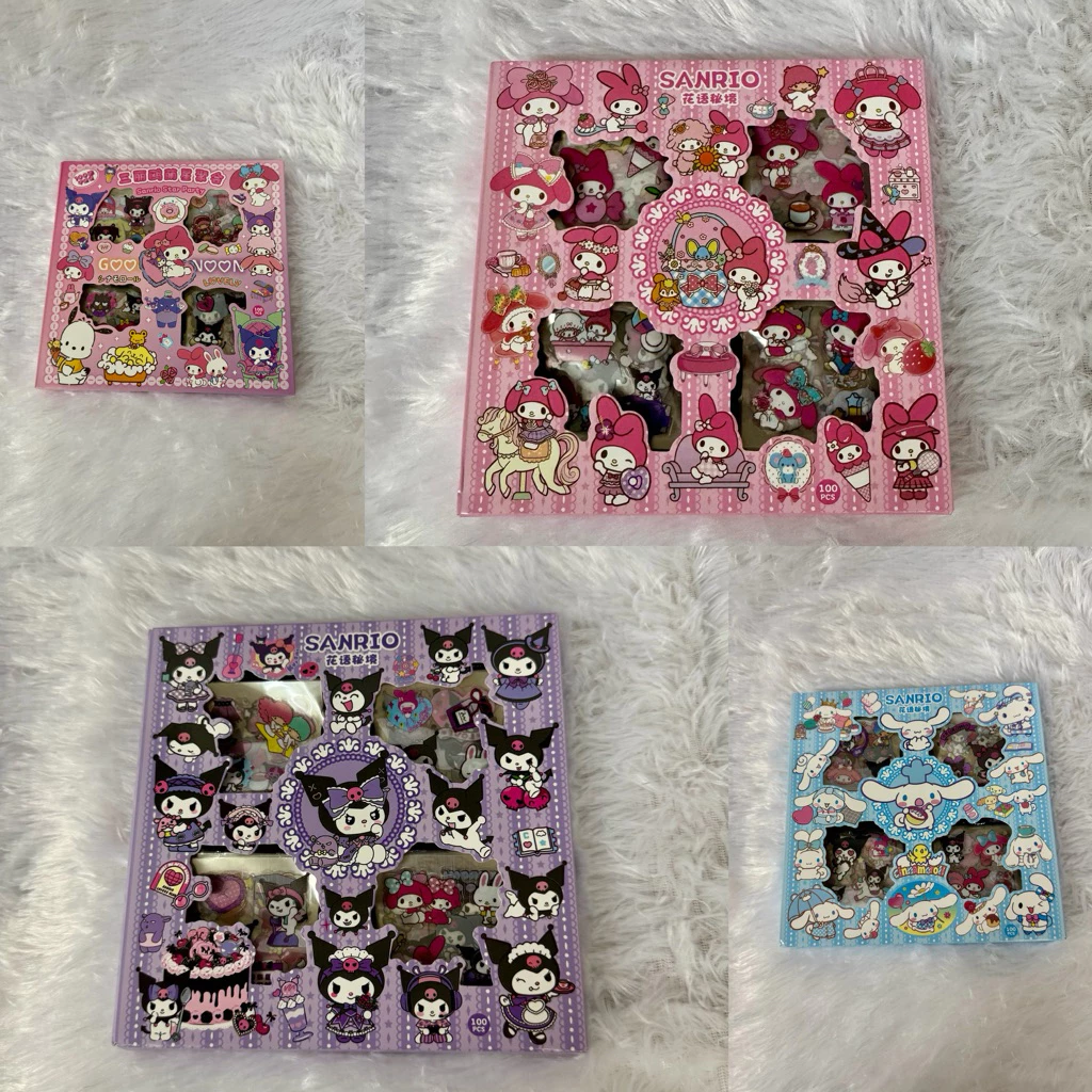 AIYIN สติ๊กเกอร์ 96แผ่นไม่ซ้ำลาย พร้อมกล่อง Sticker PVC น่ารักกันน้ำ สําหรับตกแต่ง สติ๊กเกอร์ไดคัท